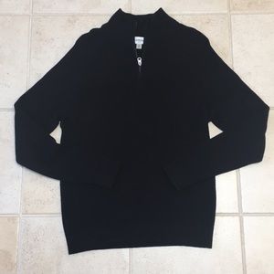 Textured black zip sweater men’s sz M like new!